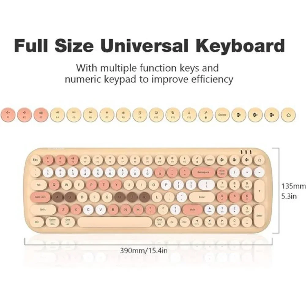 Wireless Bluetooth Keyboard for Mac, iPad, iPhone, PC, Laptop & Android